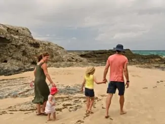 Family on the beach